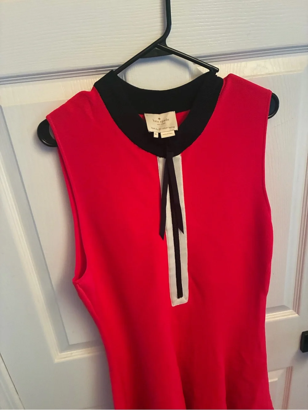 kate spade red and black zip-front sweater dress